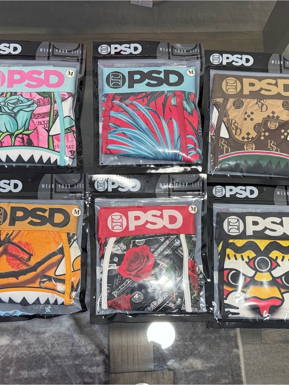 Brand New PSD Men’s Multi-Print Boxer Briefs Size Medium